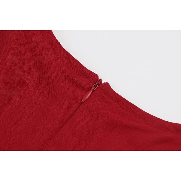 Women's Summer Sleeveless Mini Dress V Neck Cinched A Line Slim Tank Short Dress - Picture 3 of 6